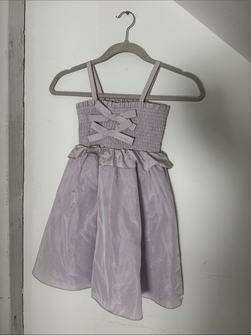 Tanya Taylor Lilac Layered Tulle Bow-Accent Kids Dress